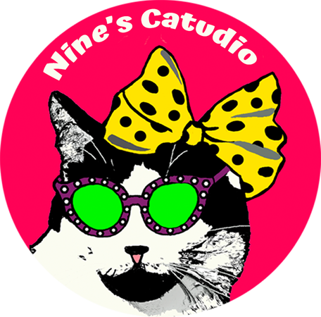 Nine's Catudio logo featuring a tuxedo cat Chuck Morris